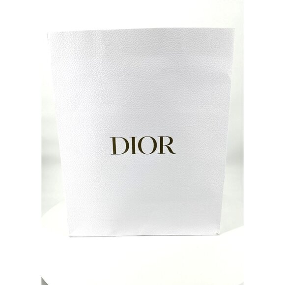 Dior Other - Dior White Textured Paper Gift Bag With Gold Logo & Rope Handles XXL